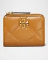 Tory Burch Kira Diamond Quilted Leather Bifold Wallet In Tan