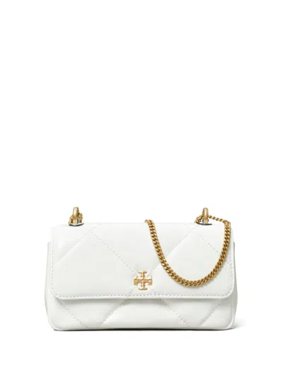 Tory Burch Quilted Mini Shoulder Bag With Gold Hardware In White