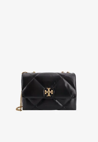 Tory Burch Kira Quilted Leather Shoulder Bag In Black