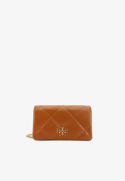 Tory Burch Kira Quilted Leather Shoulder Bag In Brown