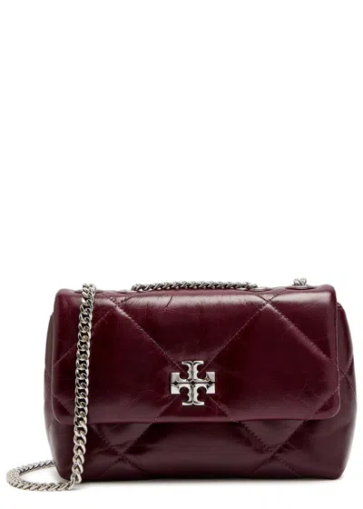 Tory Burch Kira Quilted Leather Shoulder Bag In Burgundy