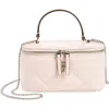 Tory Burch Kira Quilted Leather Vanity Case In Soft Pink
