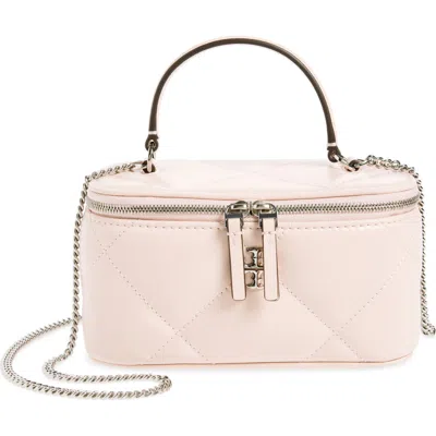 Tory Burch Kira Quilted Leather Vanity Case In Soft Pink