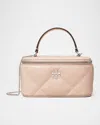 Tory Burch Kira Quilted Leather Vanity Top-handle Bag In Soft Pink