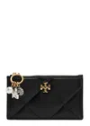 Tory Burch Kira Quilted Leather Wallet In Black