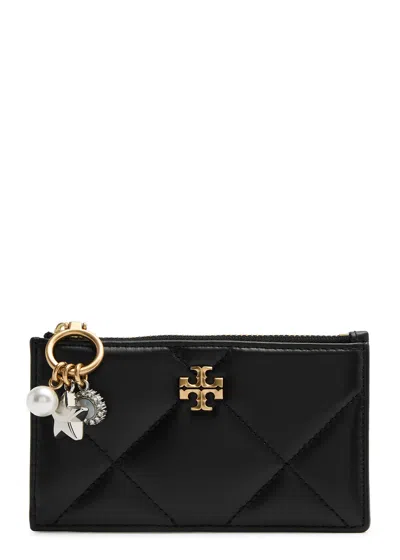 Tory Burch Kira Quilted Leather Wallet In Black