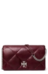 Tory Burch Kira Quilted Leather Wallet On A Chain In Red
