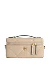 Tory Burch Kira Quilted Logo-detail Tote Bag In Neutral