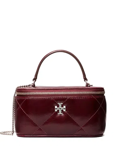 Tory Burch Quilted Top-handle Mini Bag In Red