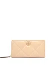 Tory Burch Kira Diamond Quilt Zip Continental Wallet In Neutral