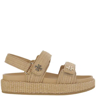 Tory Burch Kira Raffia Sandals In Neutral