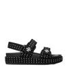 Tory Burch Kira Studded Suede Sports Sandals In Black