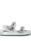 Tory Burch Kira Sports Sandals With Crystals In Grey