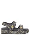 Tory Burch 35mm T Mono Kira Sport Jacquard Sandals In Multicolor