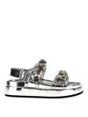 Tory Burch Silver Kira Sandals In Silver