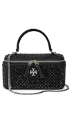Tory Burch Kira Satin Hot Fix Vanity Case Black