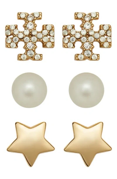 Tory Burch Kira Set Of 3 Stud Earrings