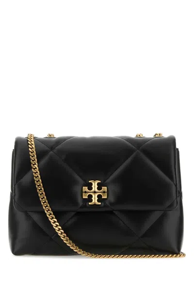 Tory Burch Kira Quilted Leather Crossbody Bag With Double T Logo In Black