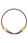 Tory Burch Kira Leather Bracelet In Brown