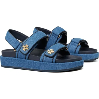 Tory Burch Kira Slingback Sport Platform Sandal In Dark Denim / New Navy