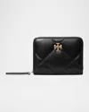 Tory Burch Kira Diamond Quilt Small Zip Around Wallet