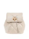 Tory Burch Kira Diamond Small Leather Backpack In Gray