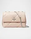 Tory Burch Small Kira Diamond Quilted Convertible Leather Shoulder Bag In Soft Pink