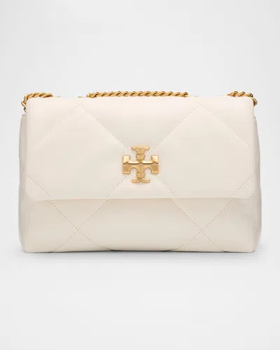 Tory Burch Kira Small Diamond Quilted Convertible Shoulder Bag In White