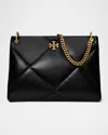 Tory Burch Kira Small Diamond Quilted Leather Shoulder Bag In Black