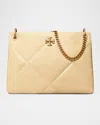 Tory Burch Kira Small Diamond Quilted Leather Shoulder Bag In Vanilla Soft Serve