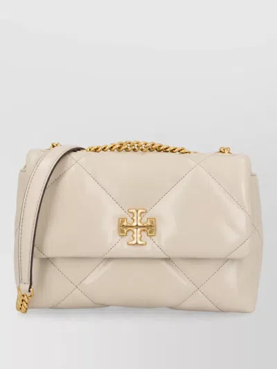 Tory Burch Kira Small Leather Clutch Bag In Neutral