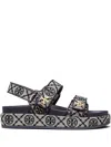Tory Burch Sandals Kira Monogram In Blau