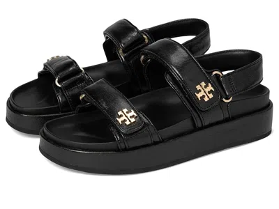 Tory Burch Kira Leather Slingback Sandals In Black