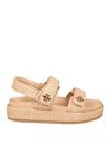 Tory Burch Kira Sport Sandal In Natural Raffia In Beige