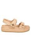 Tory Burch 30mm Kira Leather Sandals In Natural
