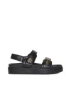 Tory Burch Kira Leather Dual-band Sport Sandals In Black