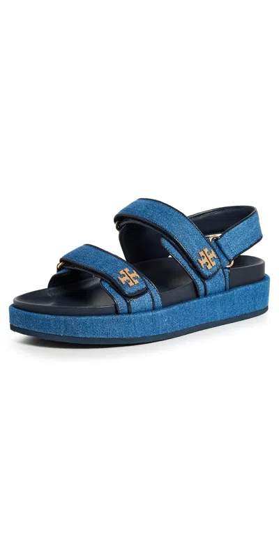 TORY BURCH KIRA SPORT SANDALS DENIM BLUE