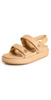 Tory Burch Raffia Kira Open Toe Textured Sole Sandals In Natural Raffia
