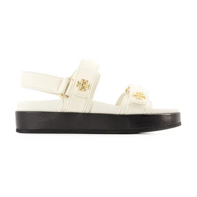 Tory Burch Black Slingback Sandals With Double Strap In White