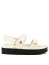 Tory Burch Pave Geo Bombe Miller Low Heel Sandal Shoes In White