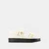 Tory Burch Pave Geo Bombe Miller Low Heel Sandal Shoes In White