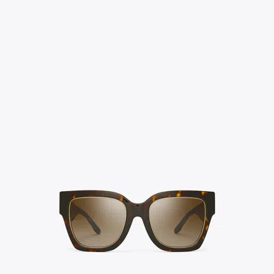 Tory Burch Kira Square Sunglasses In Brown