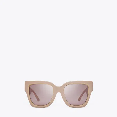 Tory Burch Kira Square Sunglasses In Sand/solid Rose