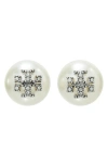 Tory Burch Kira Earrings In Tory Silver/pearl/crystal