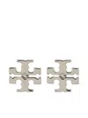 Tory Burch Silver Logo Earrings In Silver