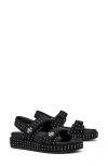 Tory Burch Kira Studded Suede Sports Sandals In Perfect Black/silver