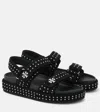 Tory Burch Kira Studded Suede Sports Sandals In Schwarz