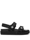 Tory Burch Kira Studded Suede Sports Sandals In Black