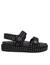 Tory Burch Kira Studded Suede Sports Sandals In Nero
