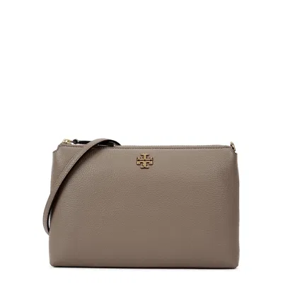 Tory Burch Kira Taupe Leather Cross-body Bag In Brown